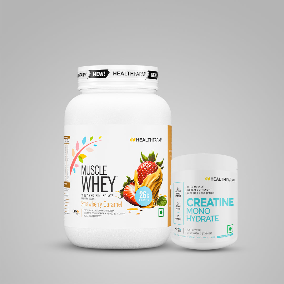 Healthfarm Muscle Whey (1Kg) + Creatine Monohydrate (250g)