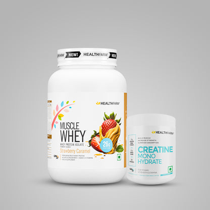 Healthfarm Muscle Whey (1Kg) + Creatine Monohydrate (250g)