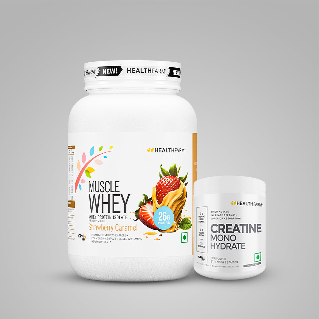 Healthfarm Muscle Whey (1Kg) + Creatine Monohydrate (100g)