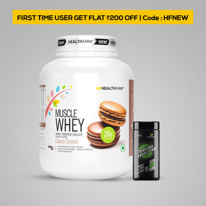 HealthFarm Muscle Whey Protein Isolate &amp; Concentrate | Premium Blend of Whey Protein