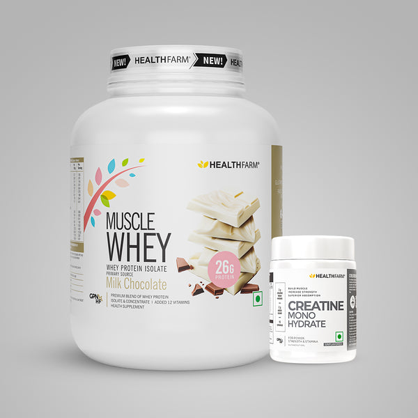 HealthFarm Muscle Whey Protein Isolate & Concentrate | Premium Blend of Whey Protein