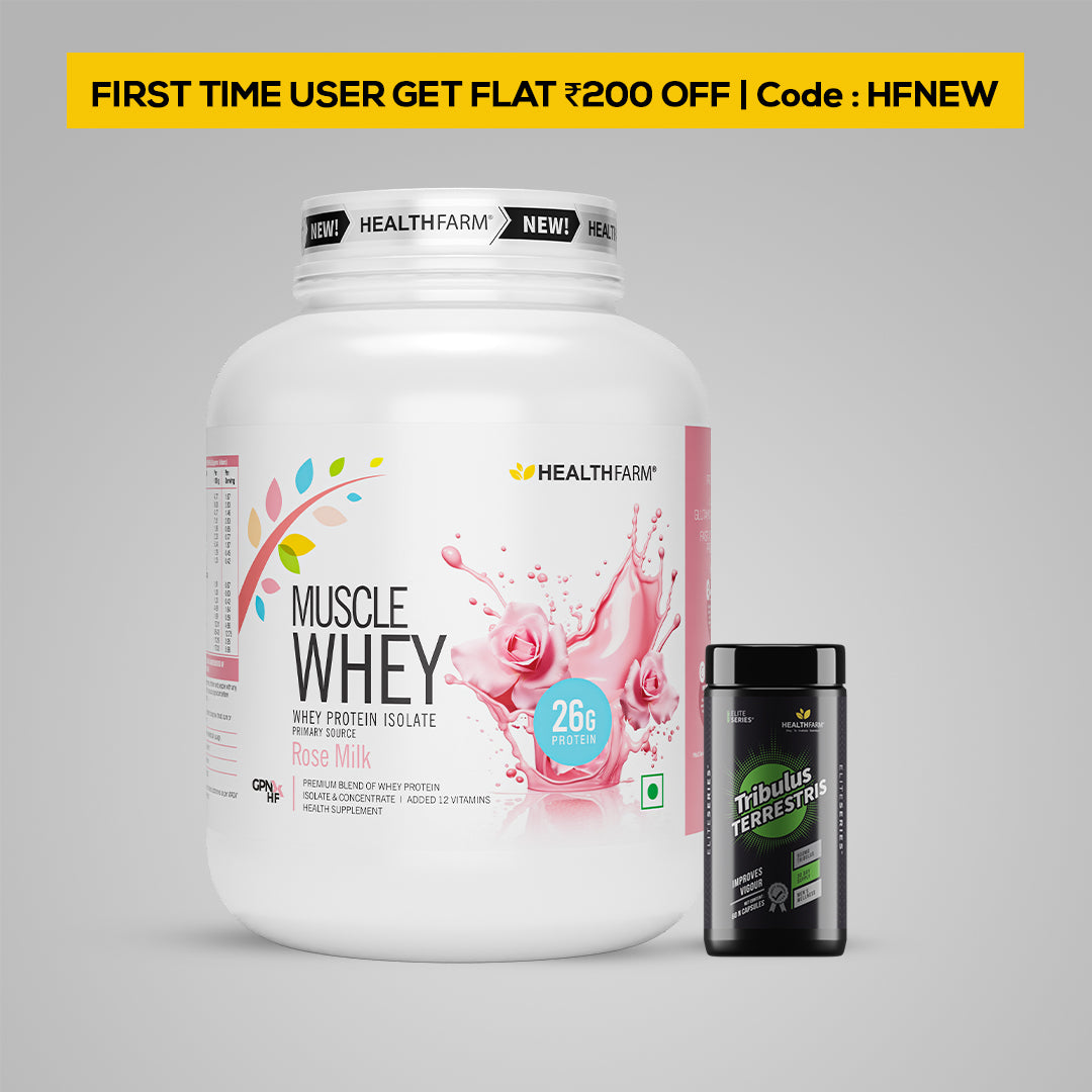 HealthFarm Muscle Whey Protein Isolate &amp; Concentrate | Premium Blend of Whey Protein