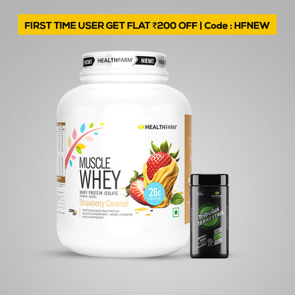 HealthFarm Muscle Whey Protein Isolate &amp; Concentrate | Premium Blend of Whey Protein