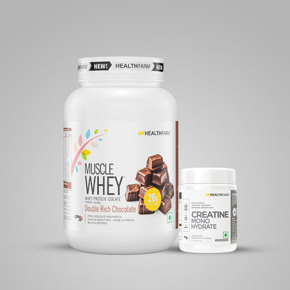 HealthFarm Muscle Whey Protein Isolate & Concentrate | Premium Blend of Whey Protein