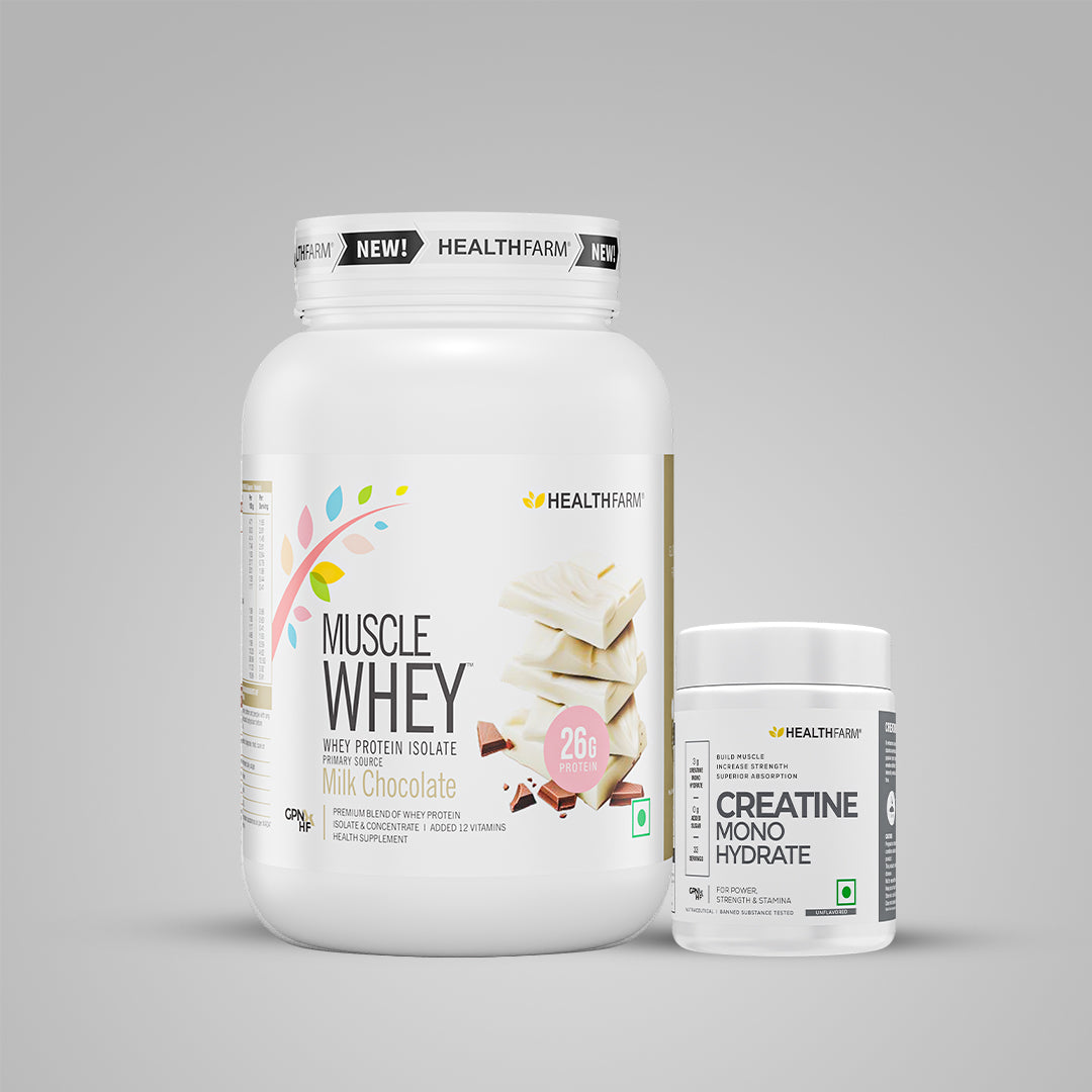 HealthFarm Muscle Whey Protein Isolate & Concentrate | Premium Blend of Whey Protein