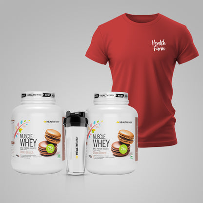 Healthfarm Muscle Whey Protein (2Kg), BUY 1 GET 2 Offer