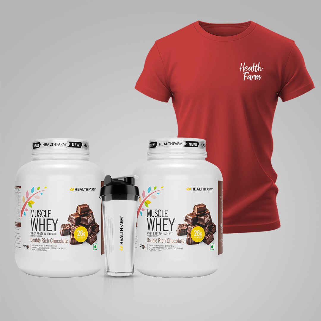 Healthfarm Muscle Whey Protein (2Kg), BUY 1 GET 2 Offer