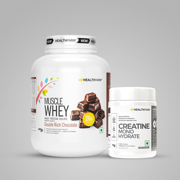 HealthFarm Muscle Whey Protein Isolate & Concentrate | Premium Blend of Whey Protein