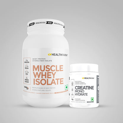 HealthFarm Muscle Whey Isolate | Premium Blend of Whey Protein Hydrolysate and Isolate