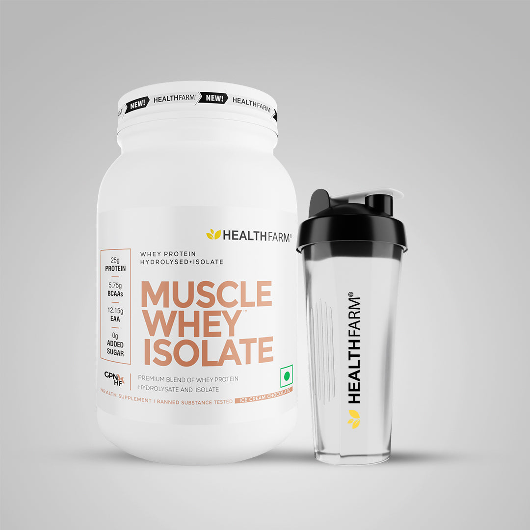 HealthFarm Muscle Whey Isolate | Premium Blend of Whey Protein Hydrolysate and Isolate