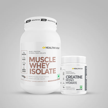 HealthFarm Muscle Whey Isolate | Premium Blend of Whey Protein Hydrolysate and Isolate