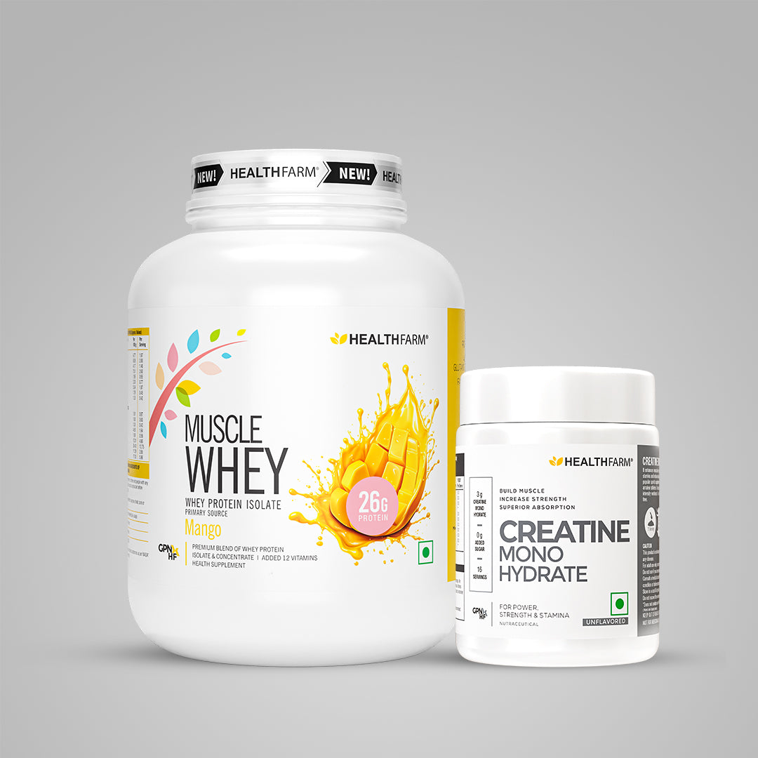 HealthFarm Muscle Whey Protein Isolate & Concentrate | Premium Blend of Whey Protein