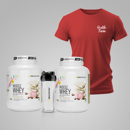 Healthfarm Muscle Whey Protein (2Kg), BUY 1 GET 2 Offer