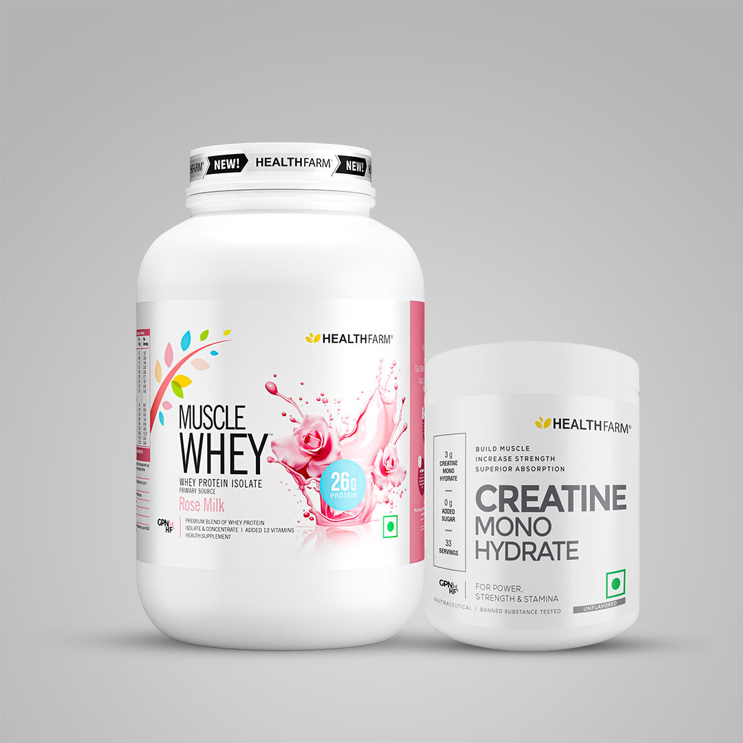 Healthfarm Muscle Whey (1Kg) + Creatine Monohydrate (100g)