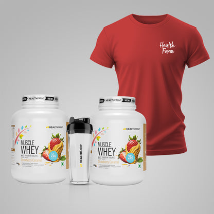 Healthfarm Muscle Whey Protein (2Kg), BUY 1 GET 2 Offer