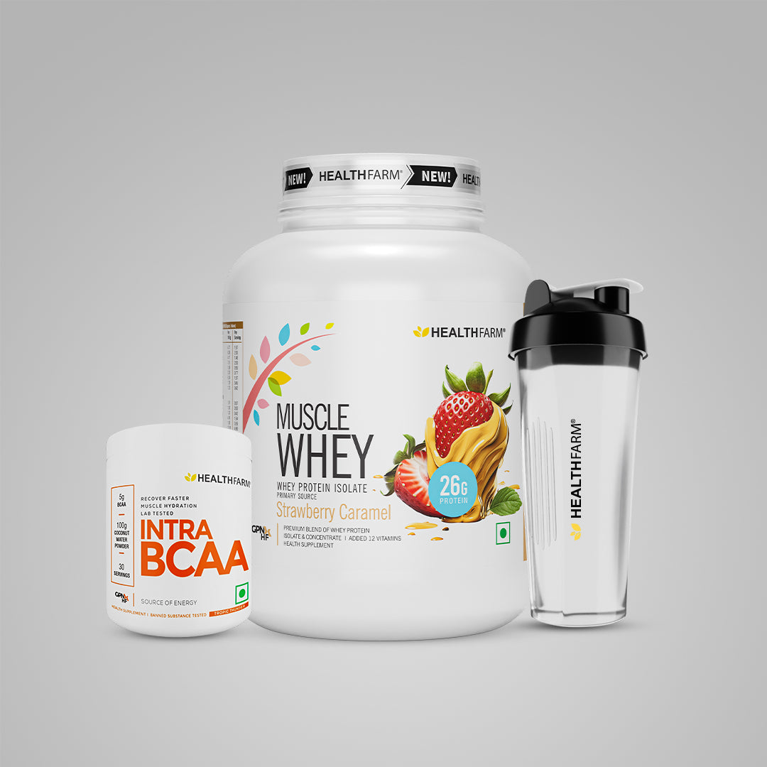 Healthfarm Muscle Whey (2Kg) + Intra BCAA + Free Shaker