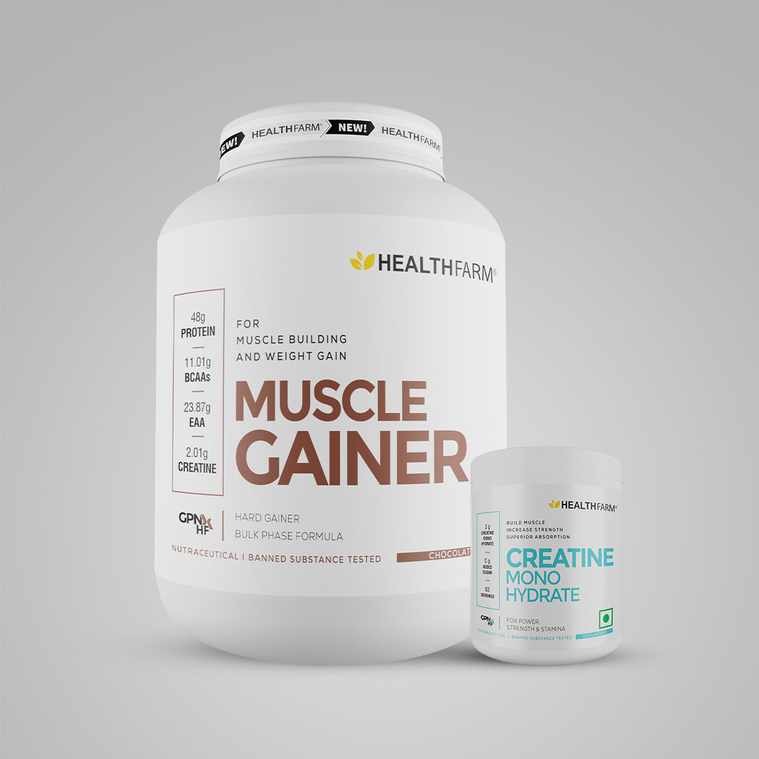 Healthfarm Muscle Gainer (3Kg) + Creatine (250g)