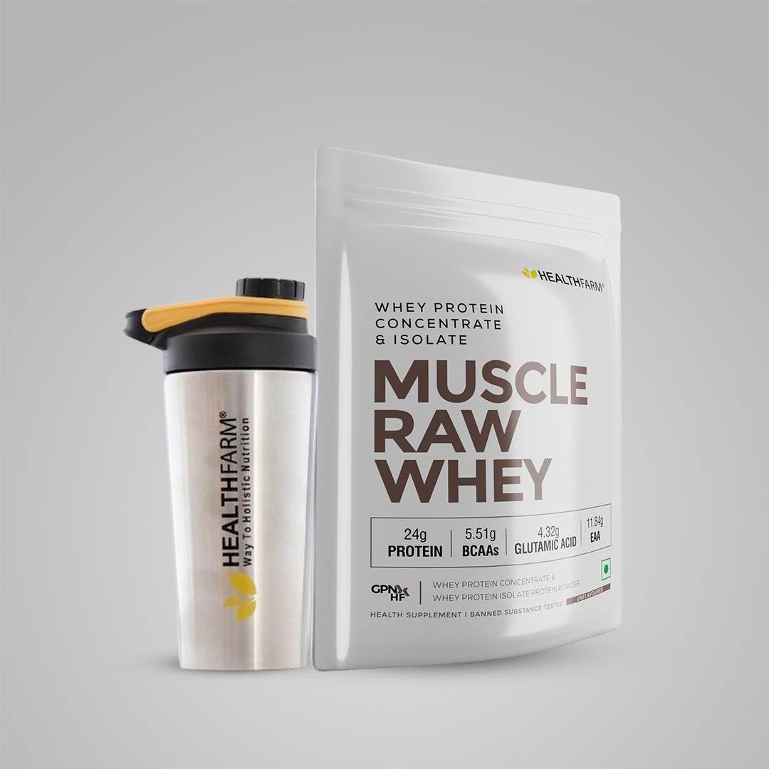 Healthfarm Muscle Raw Whey + Free Steel Shaker