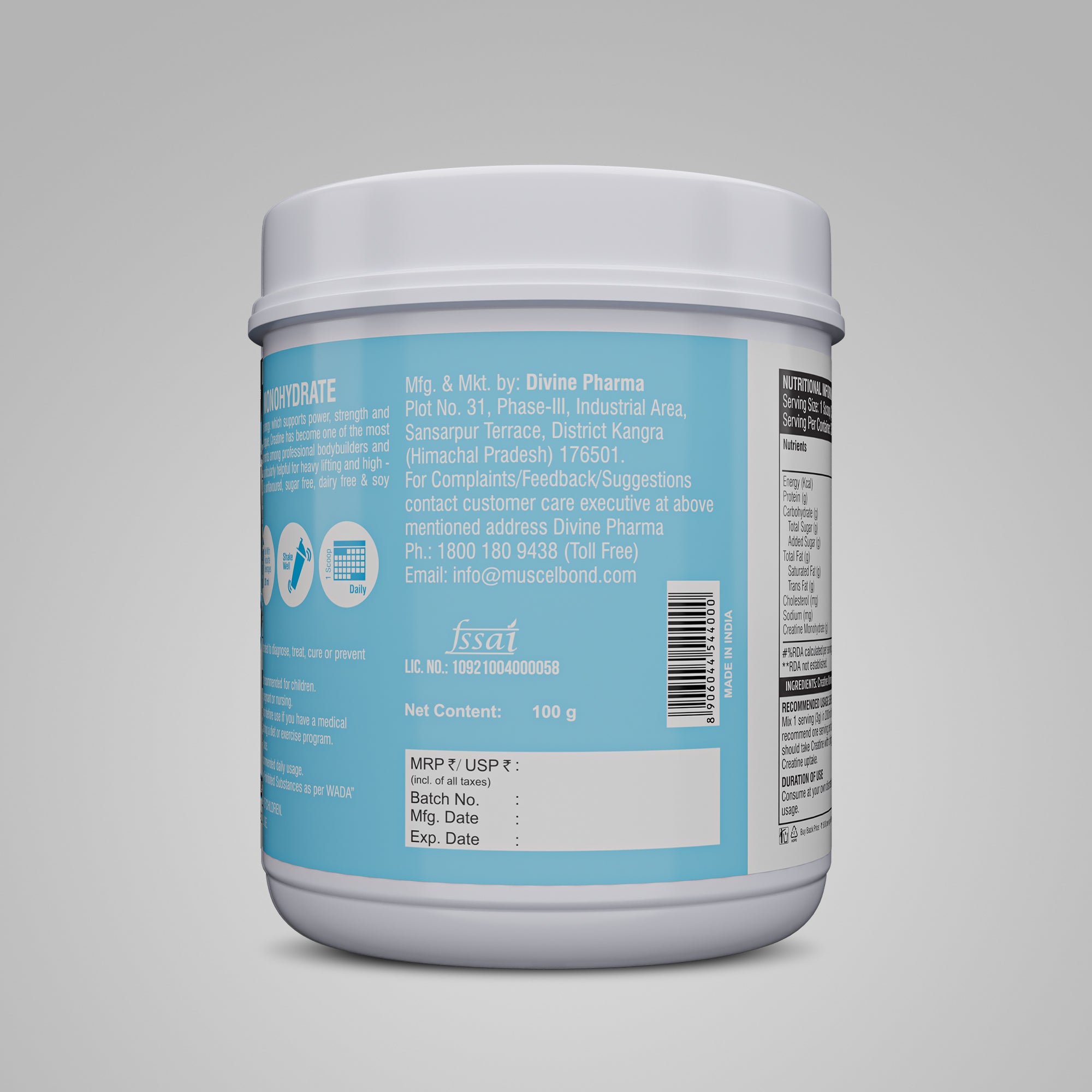 Muscelbond Creatine Hydration for Peak Performance