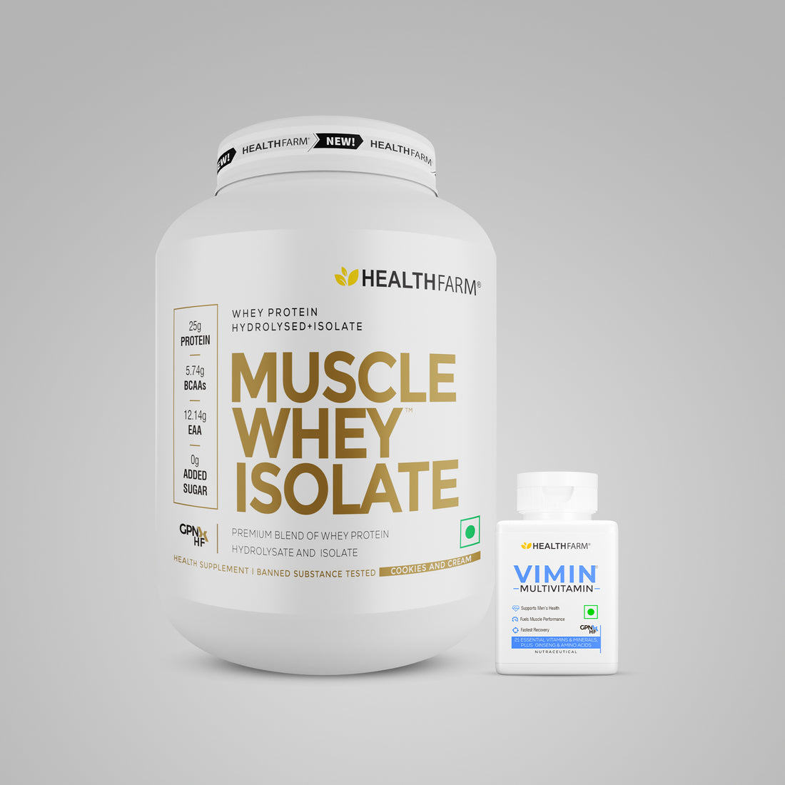Healthfarm Muscle Whey Isolate (2Kg) + Vimin