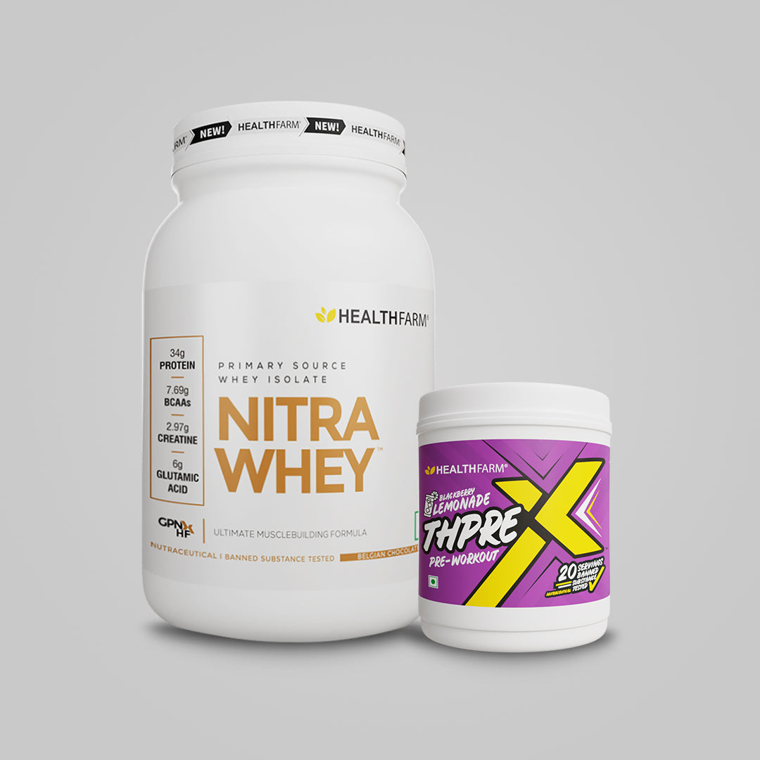 Healthfarm Nitra Whey (1Kg) + Thprex Pre Workout (250g)