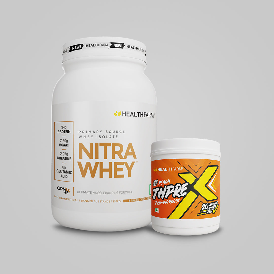 Healthfarm Nitra Whey (1Kg) + Thprex Pre Workout (250g)