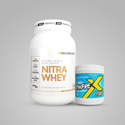 Healthfarm Nitra Whey (1Kg) + Thprex Pre Workout (250g)