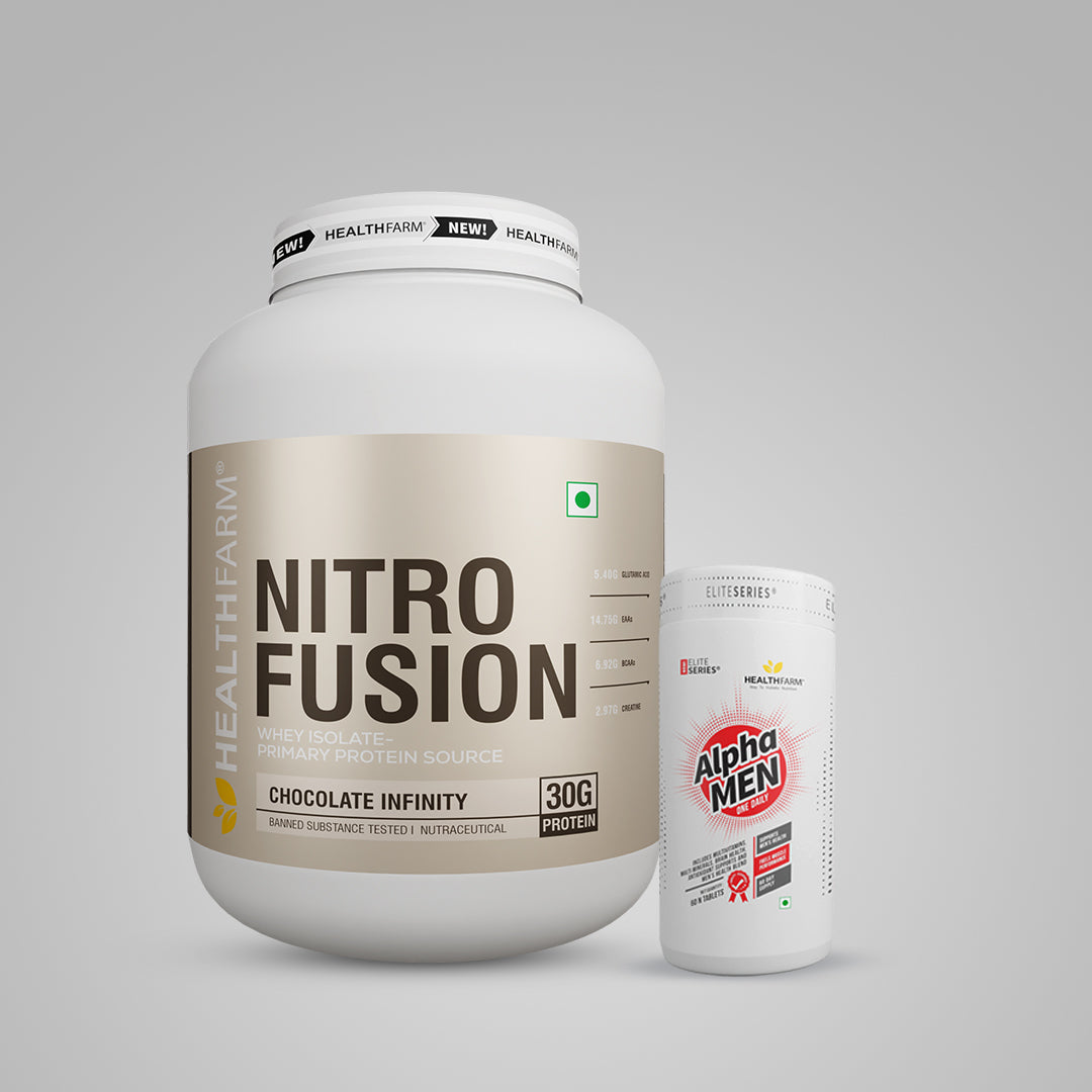 HealthFarm NITRO FUSION (2KG) + ALPHAMEN Combo Pack