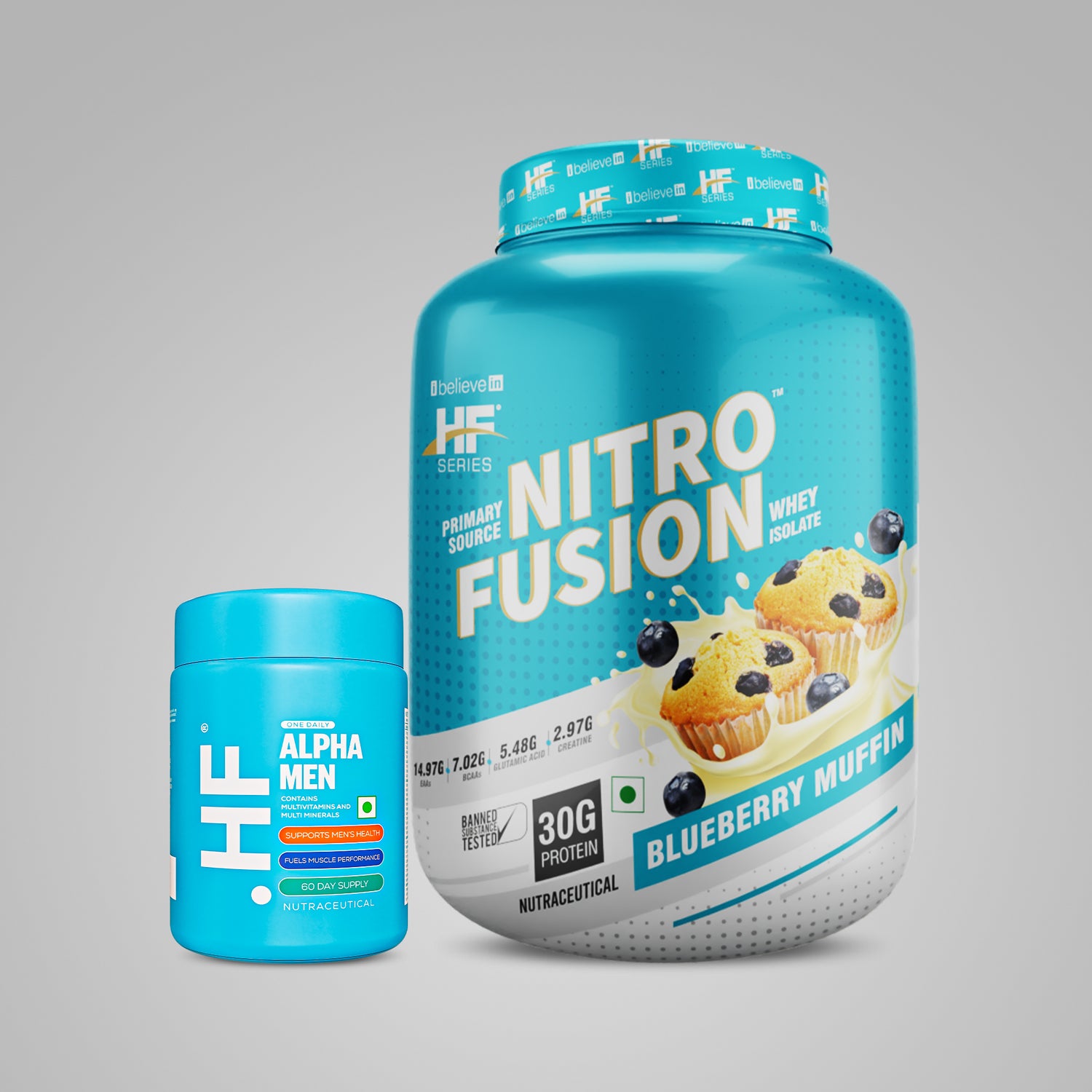 HealthFarm NITRO FUSION (2KG) + ALPHAMEN Combo Pack