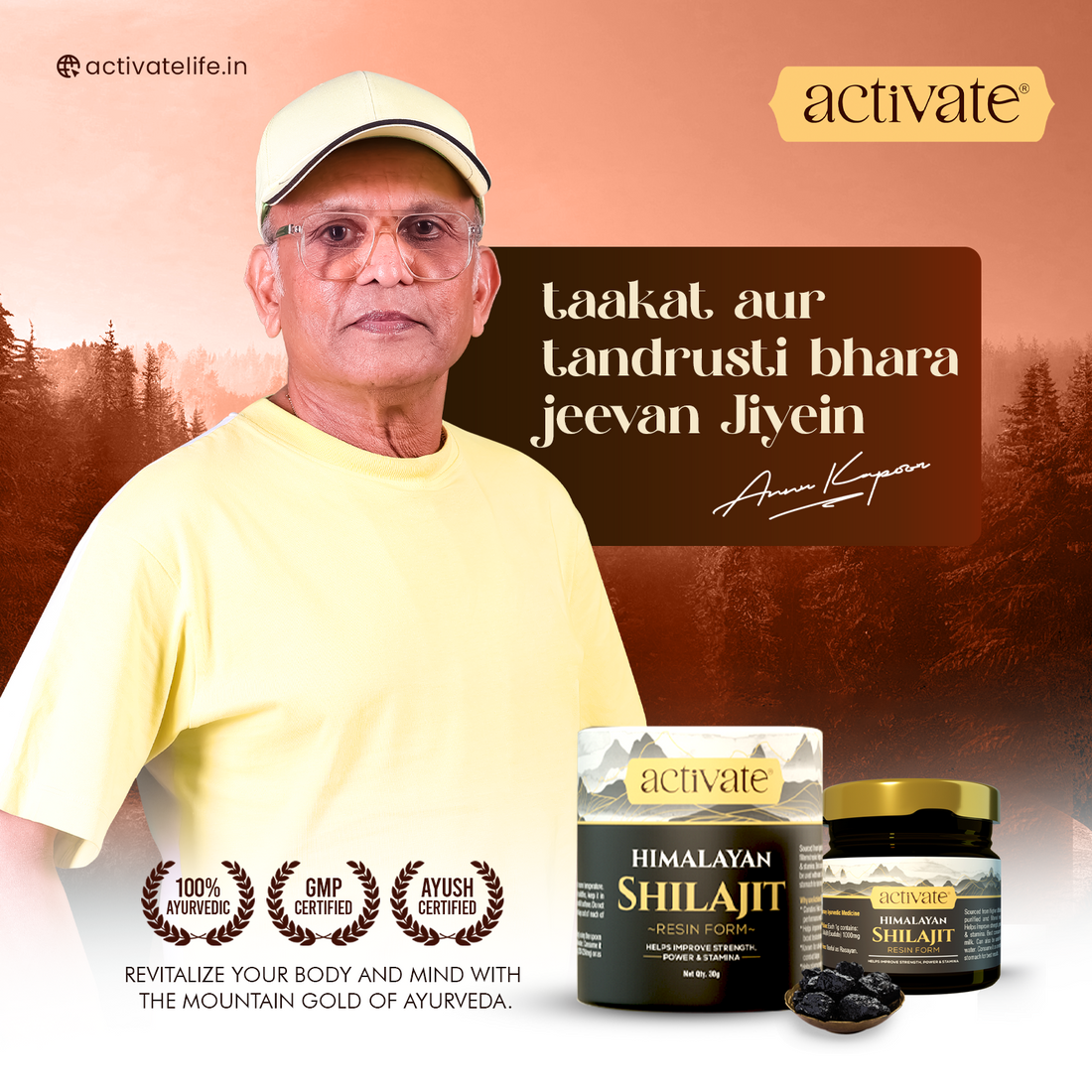 Activate Himalayan Shilajit Resin 20g – For Endurance, Stamina and Strength – Lab Tested