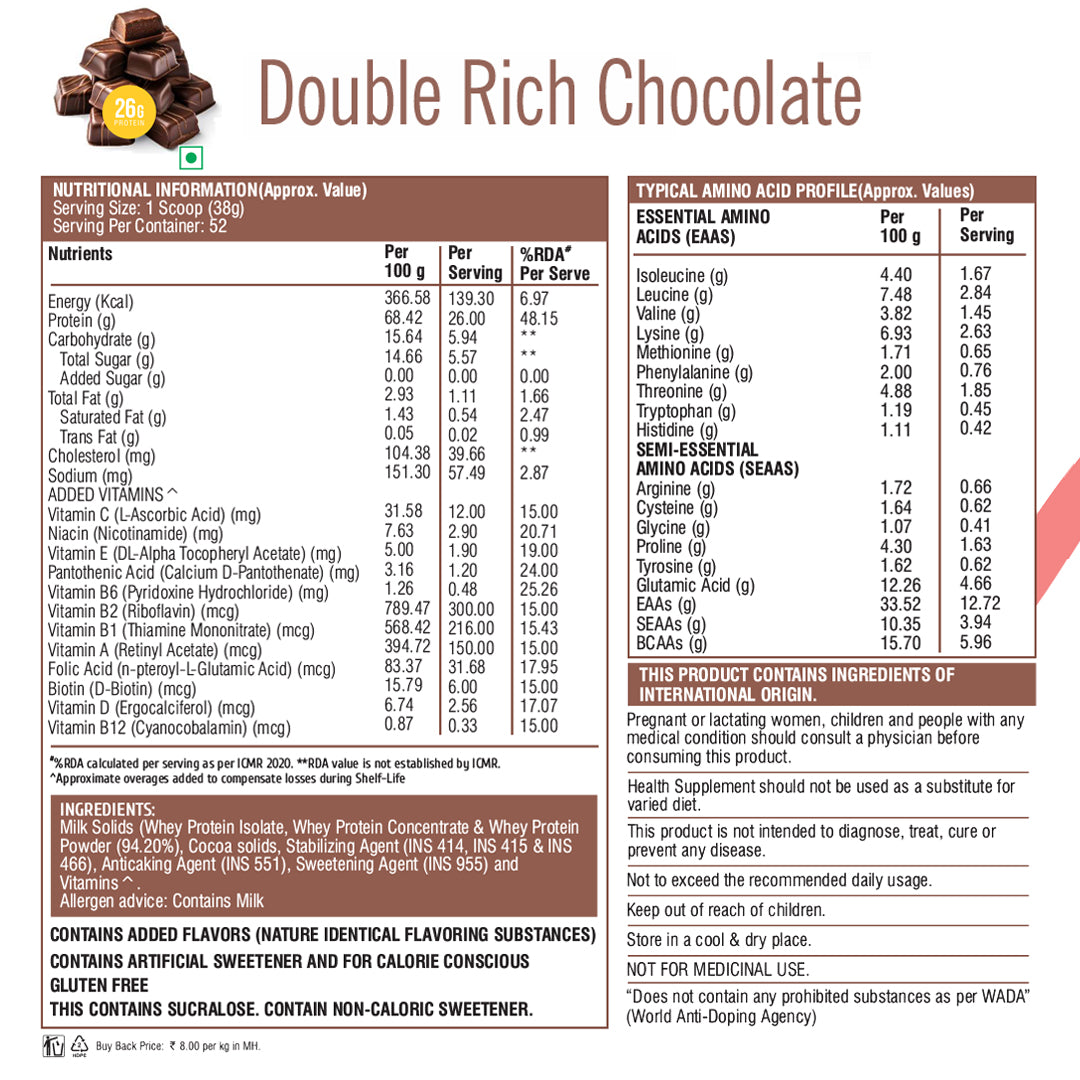 HealthFarm Muscle Whey Protein Isolate & Concentrate | Premium Blend of Whey Protein