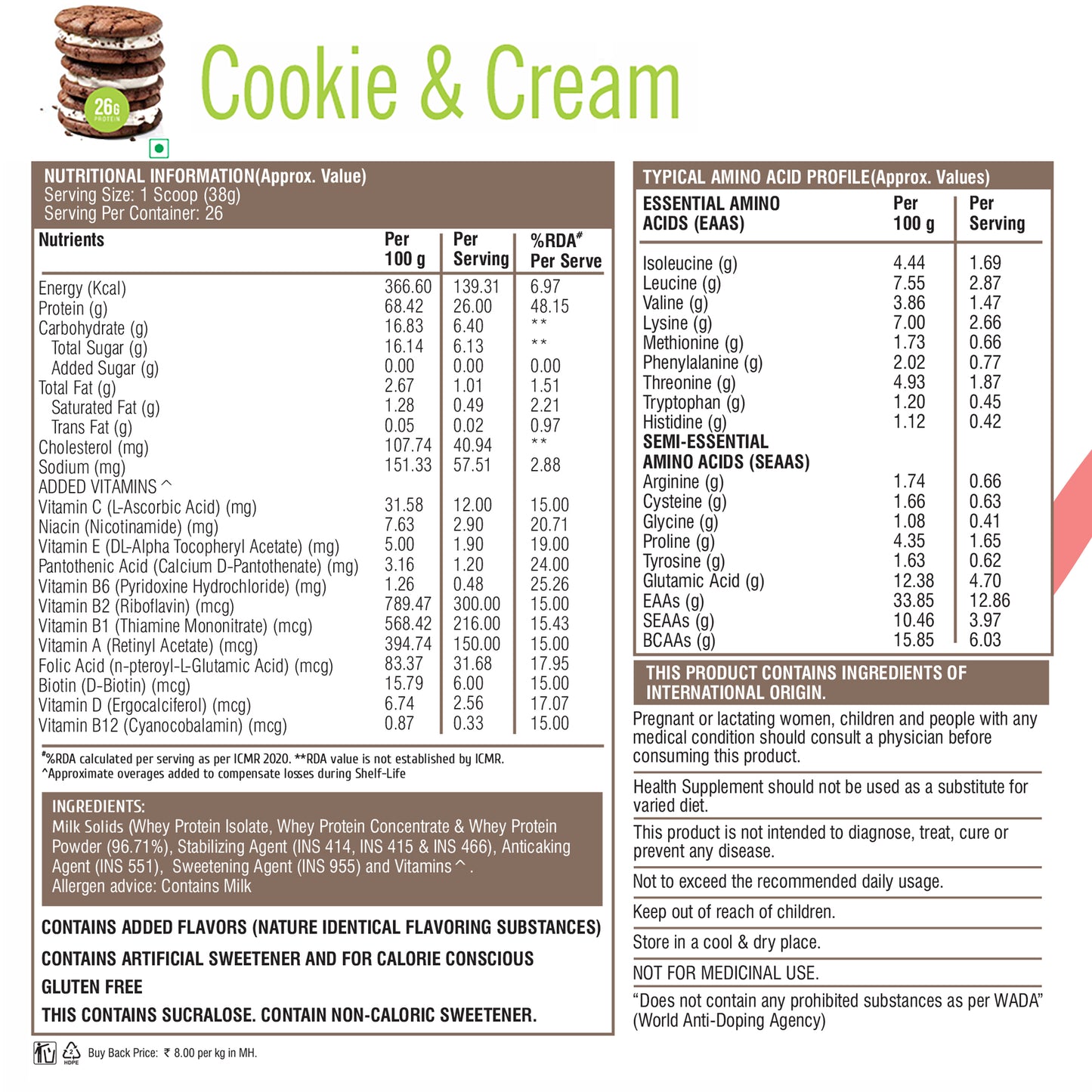 HealthFarm Muscle Whey Protein Isolate & Concentrate | Premium Blend of Whey Protein