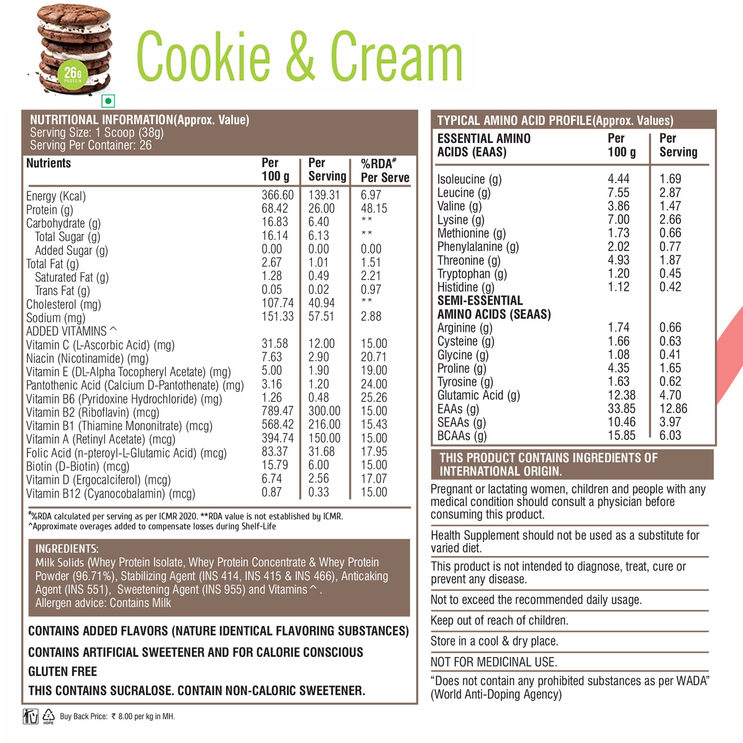 HealthFarm Muscle Whey Protein Isolate &amp; Concentrate | Premium Blend of Whey Protein