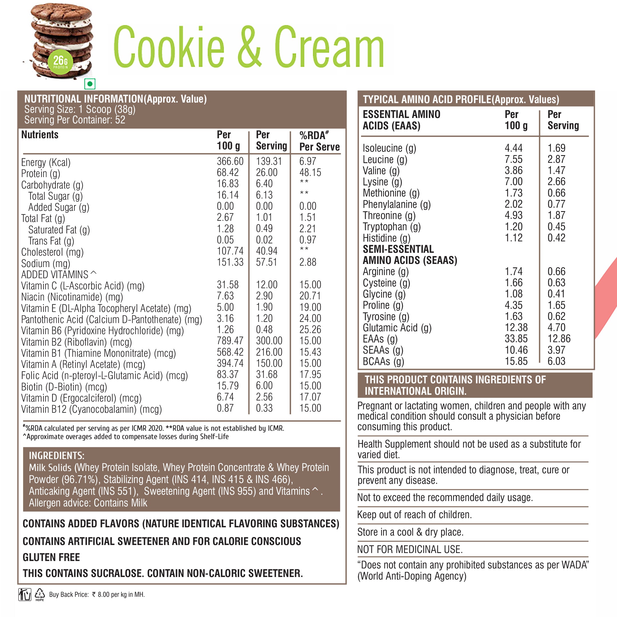 HealthFarm Muscle Whey Protein Isolate &amp; Concentrate | Premium Blend of Whey Protein