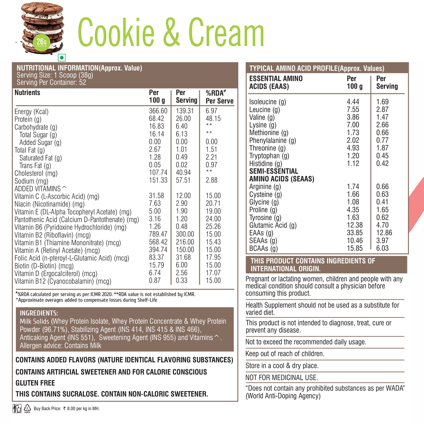 HealthFarm Muscle Whey Protein Isolate & Concentrate | Premium Blend of Whey Protein