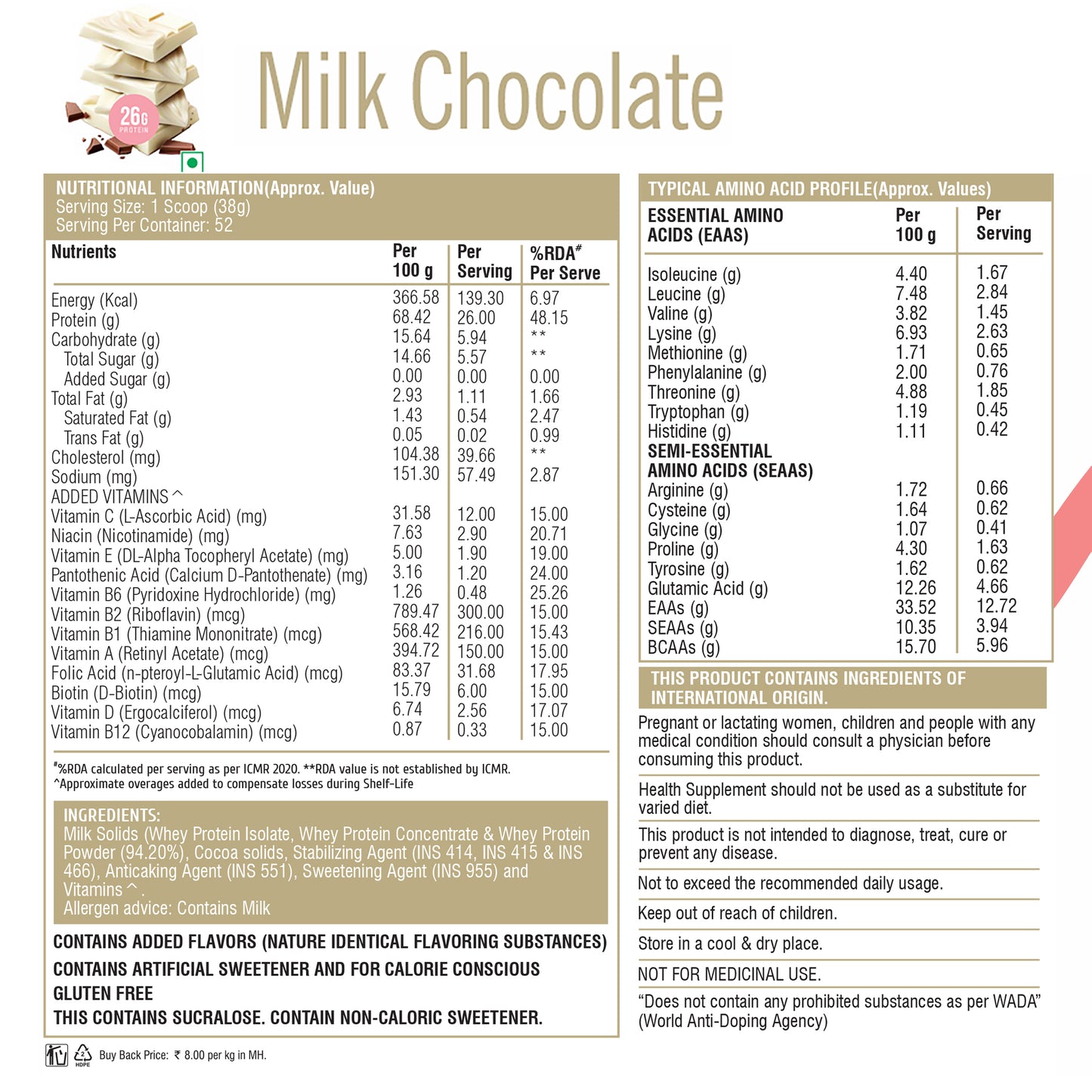 HealthFarm Muscle Whey Protein Isolate & Concentrate | Premium Blend of Whey Protein