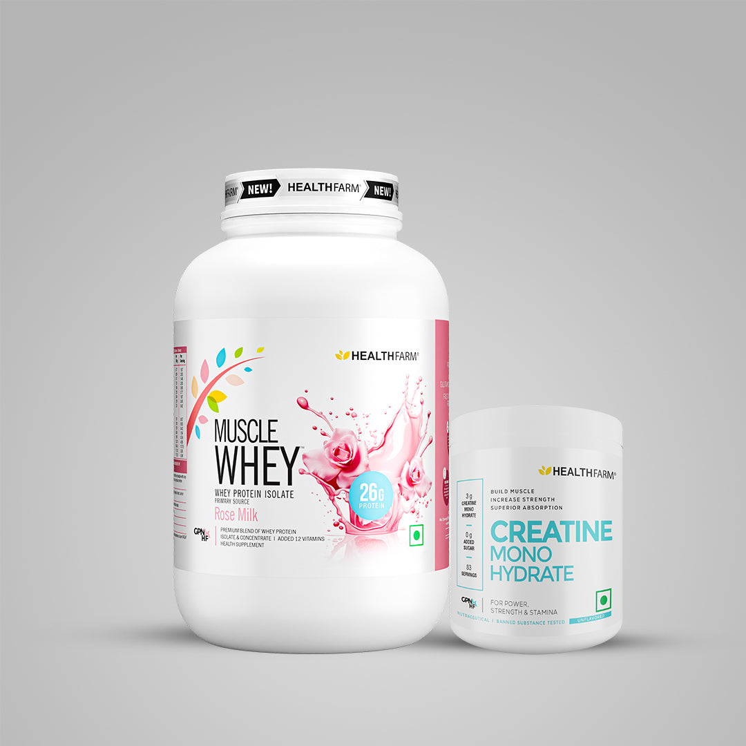 Healthfarm Muscle Whey (1Kg) + Creatine Monohydrate (250g)