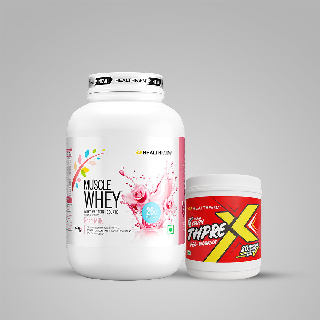 Healthfarm Muscle Whey (1KG) + ThPreX Pre Workout (20 Servings)