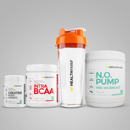 Healthfarm N.O Pump + Intra BCAA + Creatine (100g) + Free Shaker