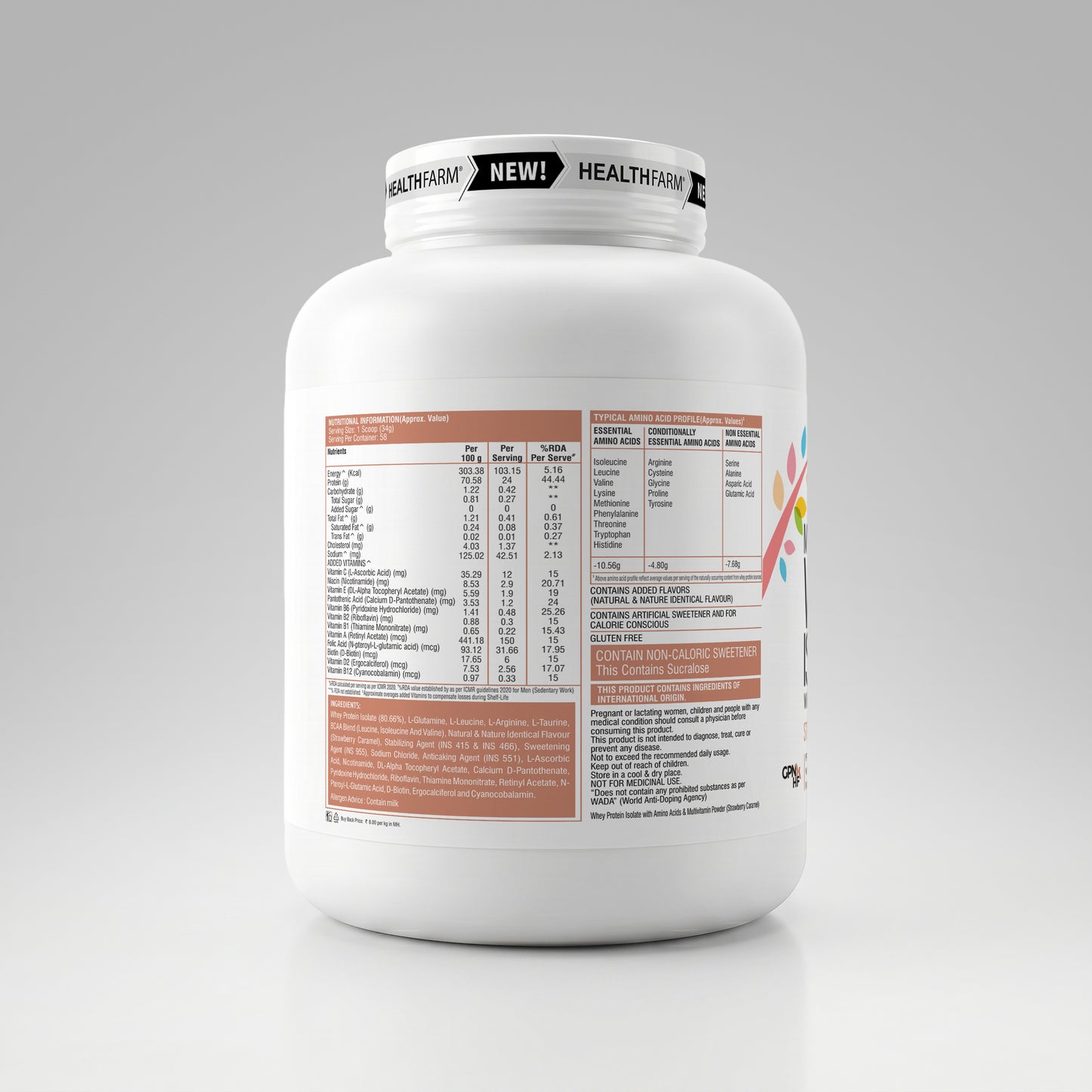 HealthFarm Muscle Whey Isolate | Premium Blend of Whey Protein Hydrolysate and Isolate