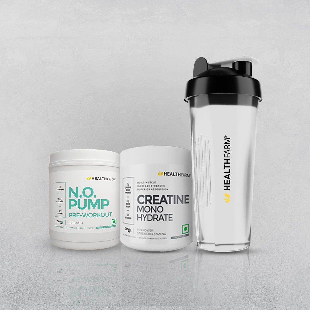 Healthfarm N.O Pump + Creatine (100g) + Free Shaker