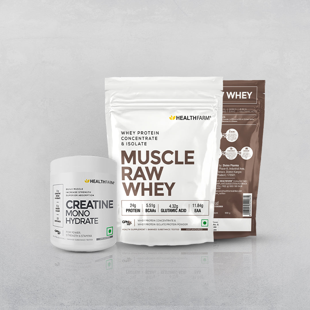 Healthfarm Muscle Raw Whey + Creatine Monohydrate Combo – Healthfarm ...