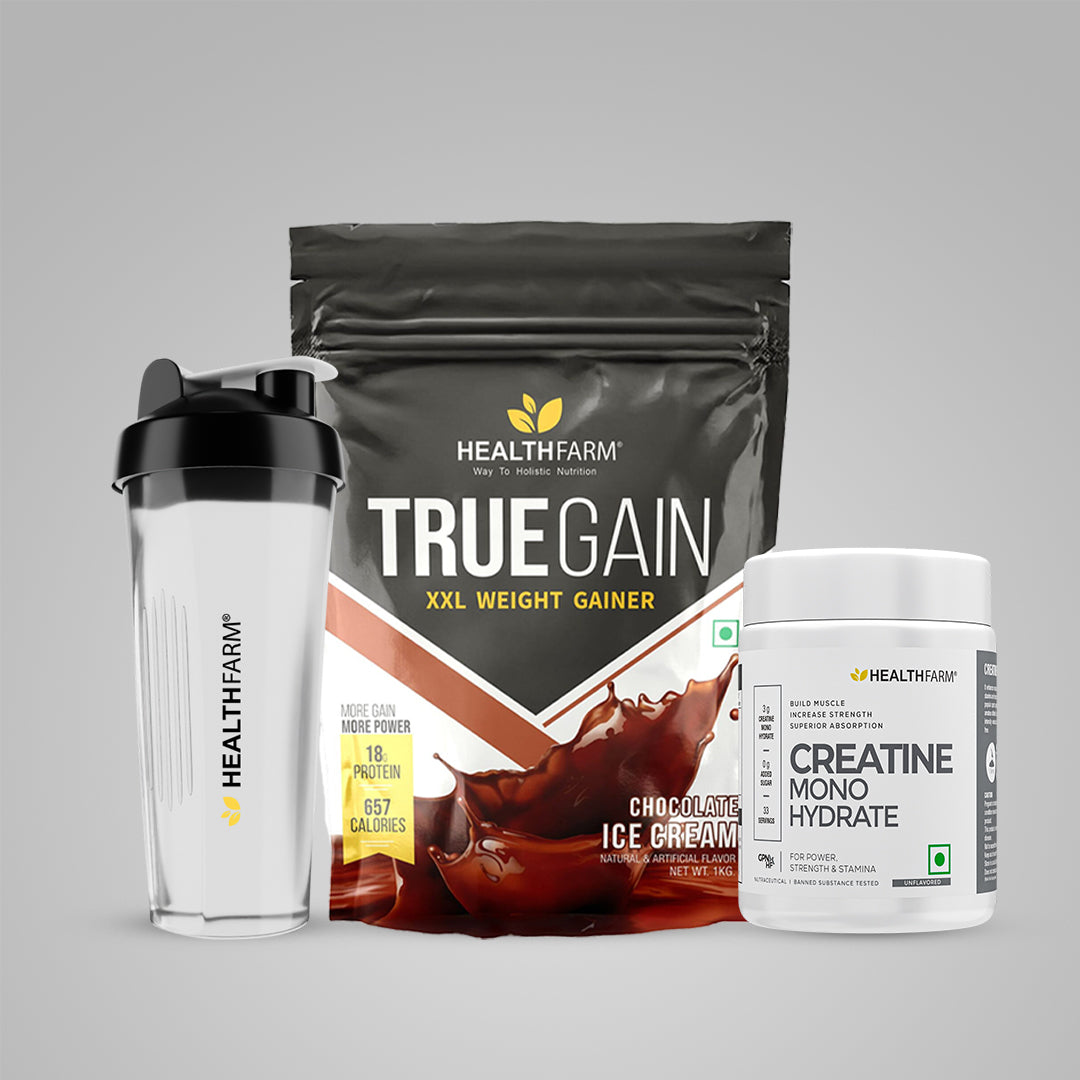 Healthfarm TrueGain (1Kg) + Creatine (100g)