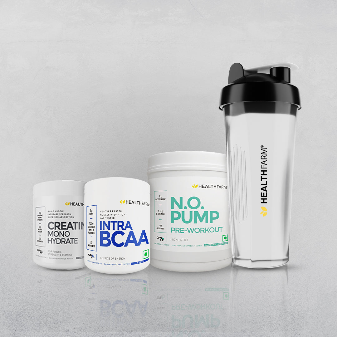 Healthfarm N.O Pump + Intra BCAA + Creatine (100g) + Free Shaker