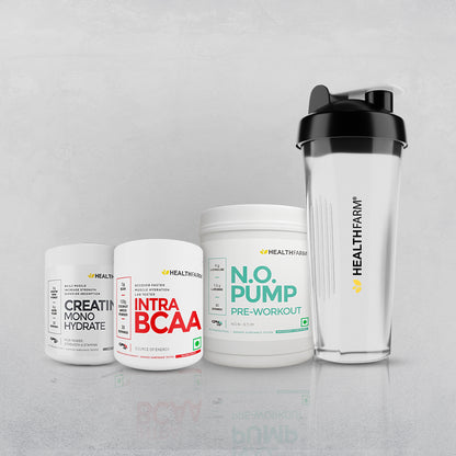 Healthfarm N.O Pump + Intra BCAA + Creatine (100g) + Free Shaker