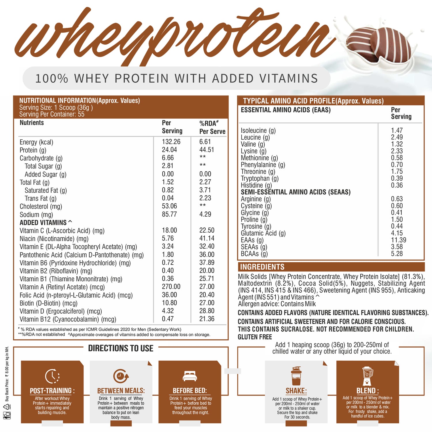 HealthFarm Whey Protein Plus with Added Vitamins