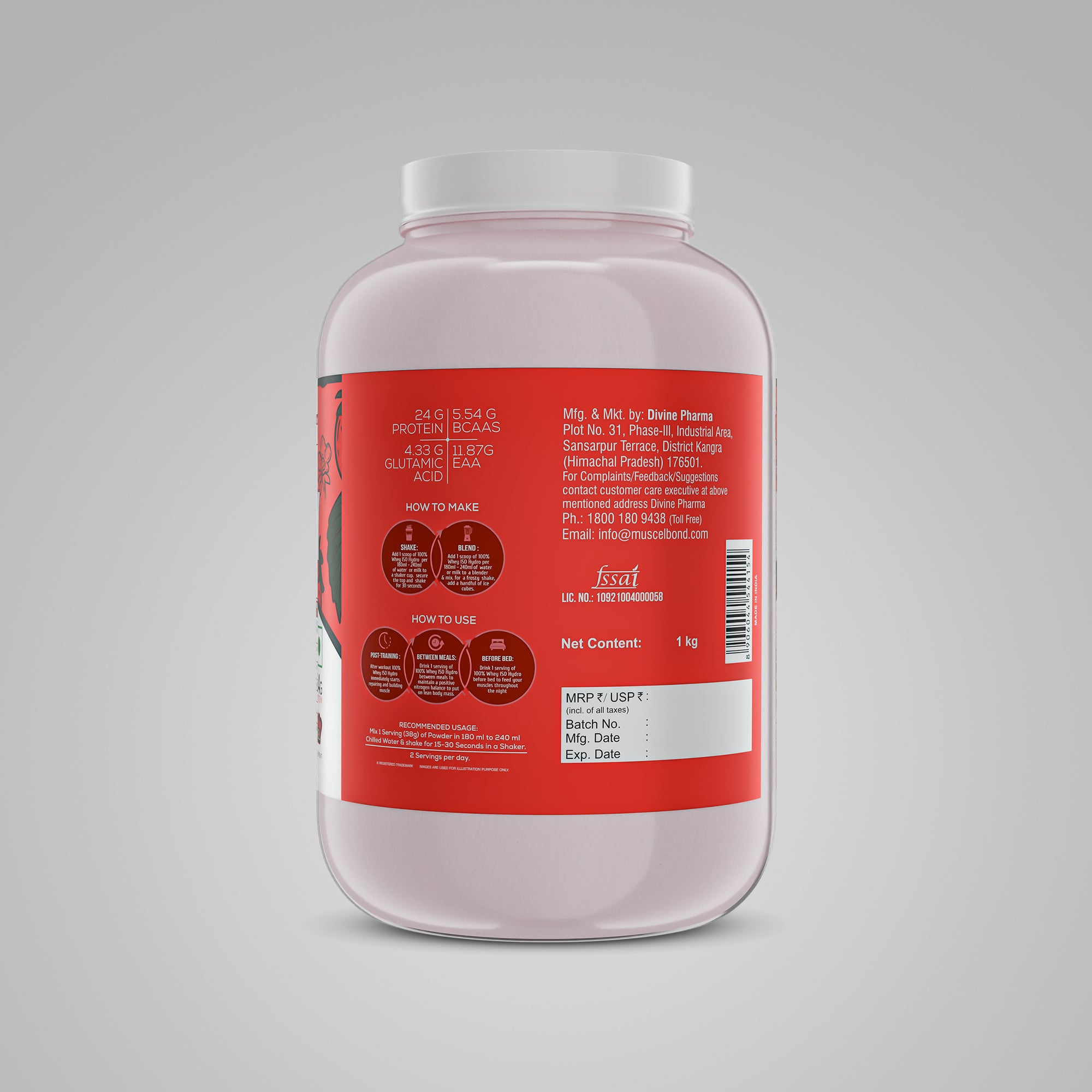 Muscelbond 100% Whey ISO Hydro | Grass Fed Whey Protein