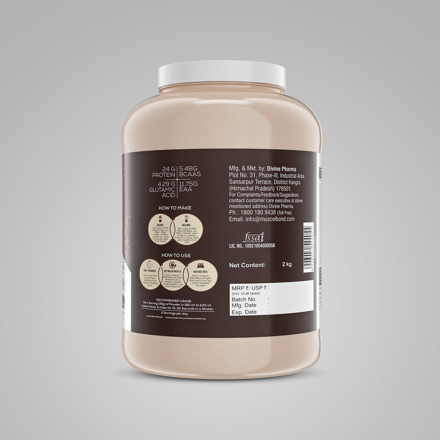Muscelbond 100% Whey ISO Hydro | Grass Fed Whey Protein