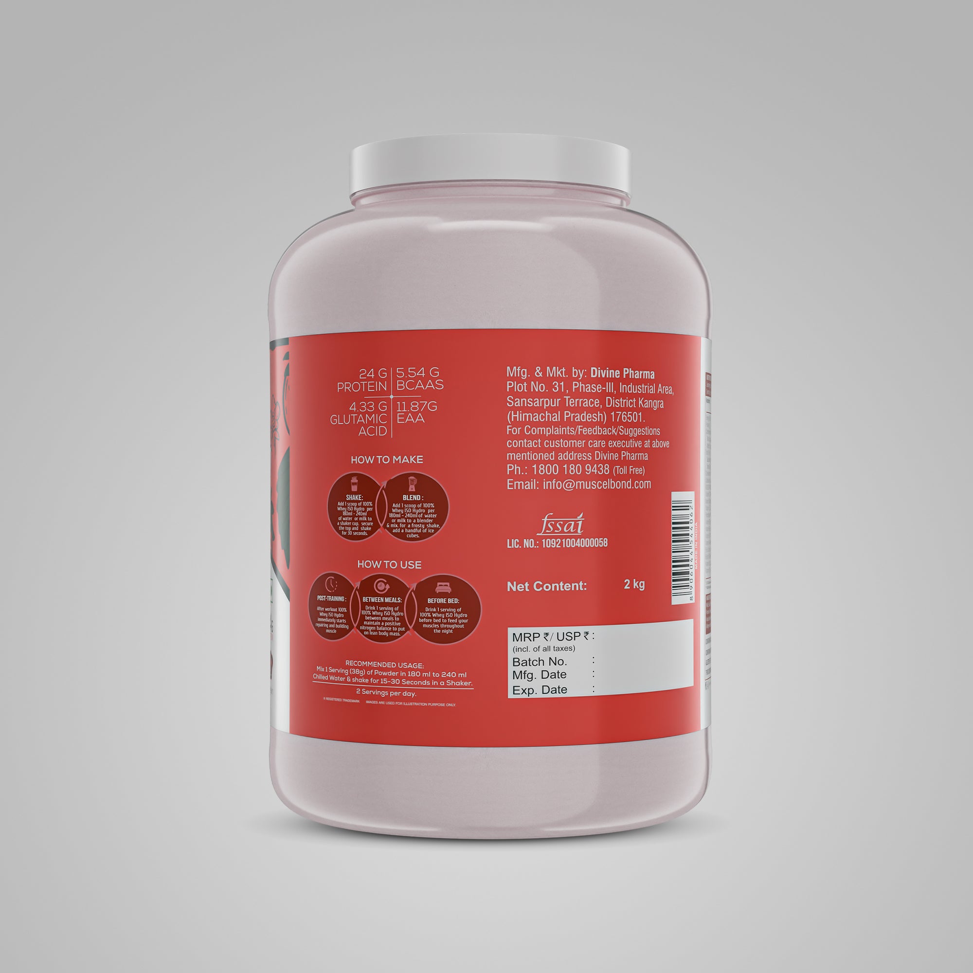 Muscelbond 100% Whey ISO Hydro | Grass Fed Whey Protein