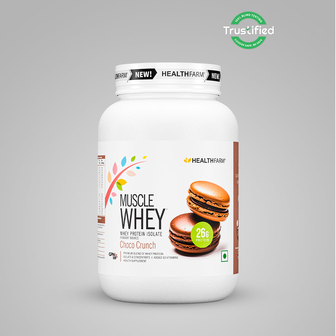 HealthFarm Muscle Whey Protein Isolate &amp; Concentrate | Premium Blend of Whey Protein